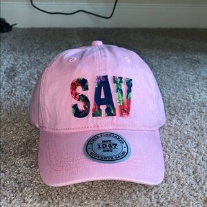 Pink Cap with Floral SAV Embroidery